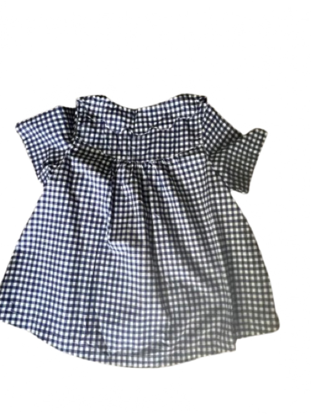 Gingham Short-Sleeve Pajama Set in Navy and White - Picture 11 of 12